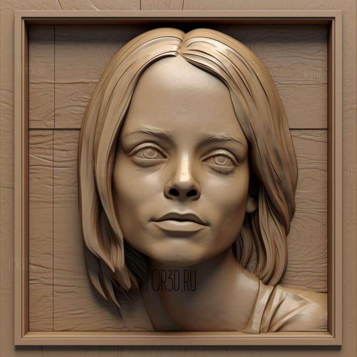 Jodie Foster 3 stl model for CNC